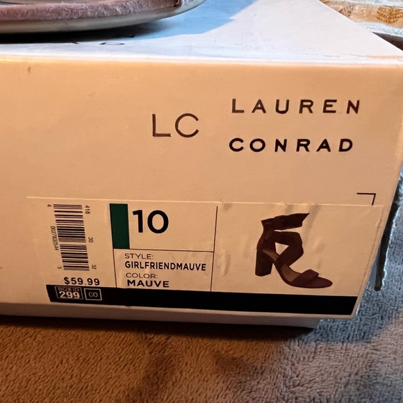 Lauren Conrad Mauve Girlfriend Block open toe heel with Bow - Picture 5 of 5